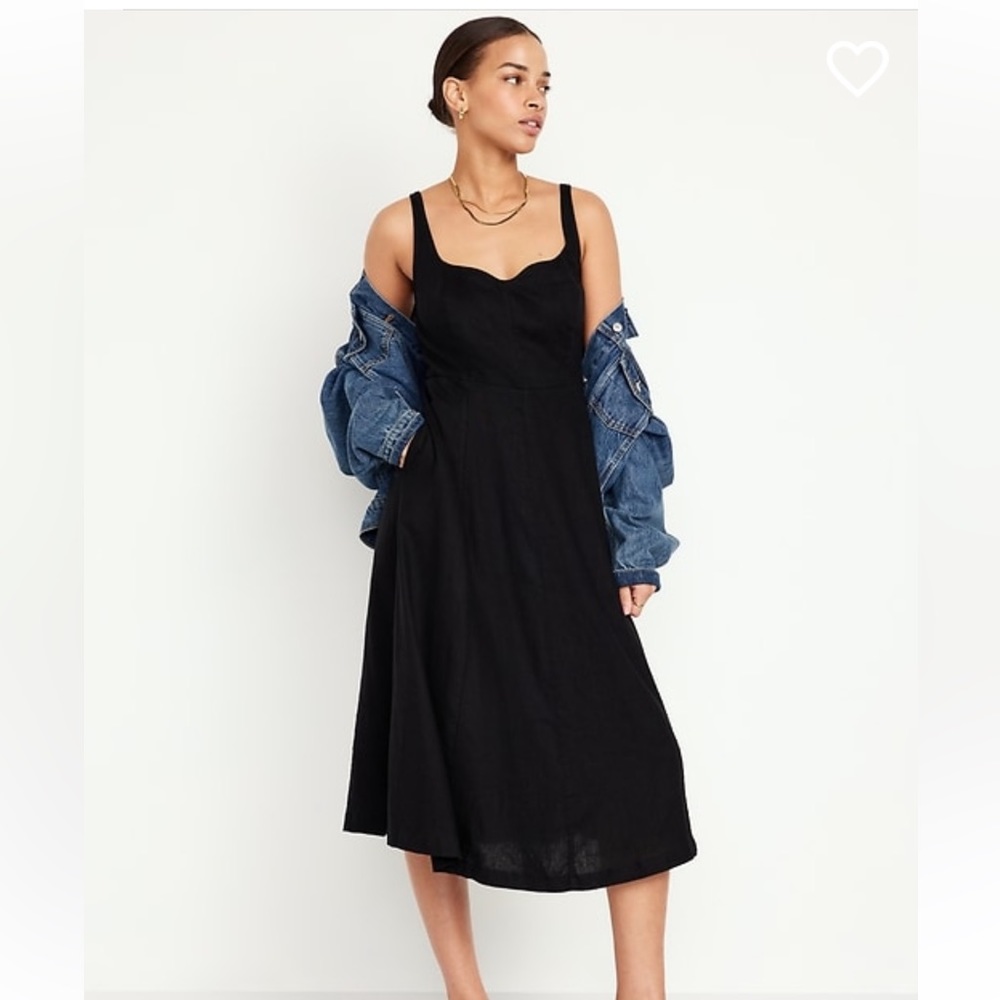 NWT Fit and flare sleeveless midi dress black xs